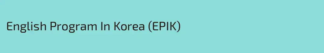 English Program In Korea (EPIK)